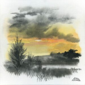 AQUARELLES Soirée dorée