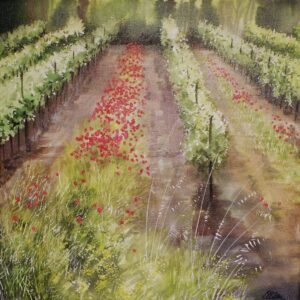 AQUARELLES Un rang de rouge
